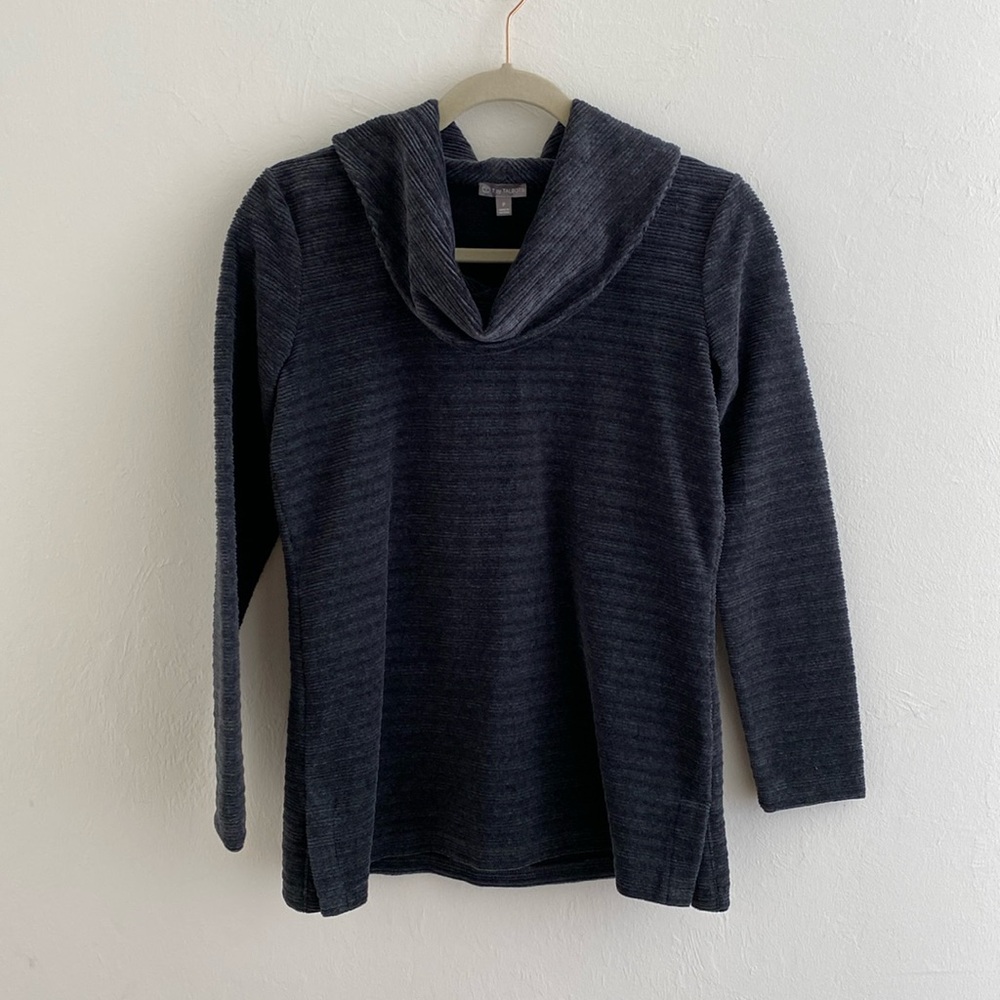 NWOT Talbots cowl neck sweatshirt sweater grey size P
